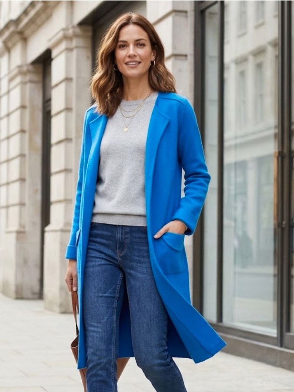 Boden 100% Wool Long Open Cardigan